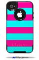 Psycho Stripes Neon Teal and Hot Pink - Decal Style Vinyl Skin fits Otterbox Commuter iPhone4/4s Case (CASE SOLD SEPARATELY)