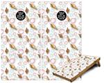 Cornhole Game Board Vinyl Skin Wrap Kit - Sea Shells 02 White fits 24x48 game boards (GAMEBOARDS NOT INCLUDED)