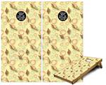 Cornhole Game Board Vinyl Skin Wrap Kit - Sea Shells 02 Yellow Sunshine fits 24x48 game boards (GAMEBOARDS NOT INCLUDED)