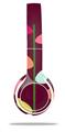 Skin Decal Wrap compatible with Beats Solo 2 WIRED Headphones Plain Leaves On Burgundy (HEADPHONES NOT INCLUDED)