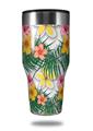 Skin Decal Wrap for Walmart Ozark Trail Tumblers 40oz Beach Flowers 02 White (TUMBLER NOT INCLUDED) by WraptorSkinz