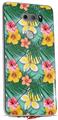 Skin Decal Wrap for LG V30 Beach Flowers 02 Seafoam Green
