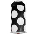 WraptorSkinz Skin Decal Wrap compatible with Yeti 16oz Tall Colster Can Cooler Insulator Kearas Polka Dots White On Black (COOLER NOT INCLUDED)