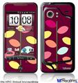 HTC Droid Incredible Skin - Plain Leaves On Burgundy