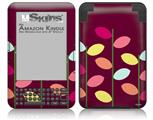 Plain Leaves On Burgundy - Decal Style Skin fits Amazon Kindle 3 Keyboard (with 6 inch display)