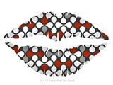 Locknodes 05 Red Dark - Kissing Lips Fabric Wall Skin Decal measures 24x15 inches