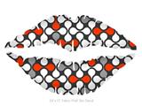 Locknodes 05 Red - Kissing Lips Fabric Wall Skin Decal measures 24x15 inches