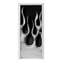 Metal Flames Chrome Door Skin (fits doors up to 34x84 inches)